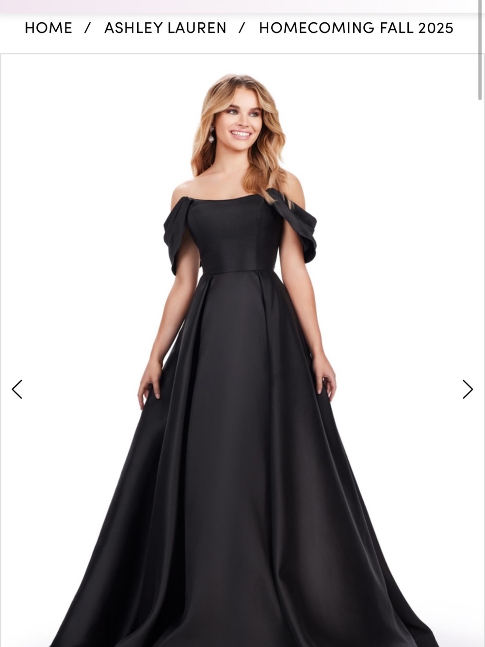 Black Satin Full A-Line Evening Dress - Classic Formal Style